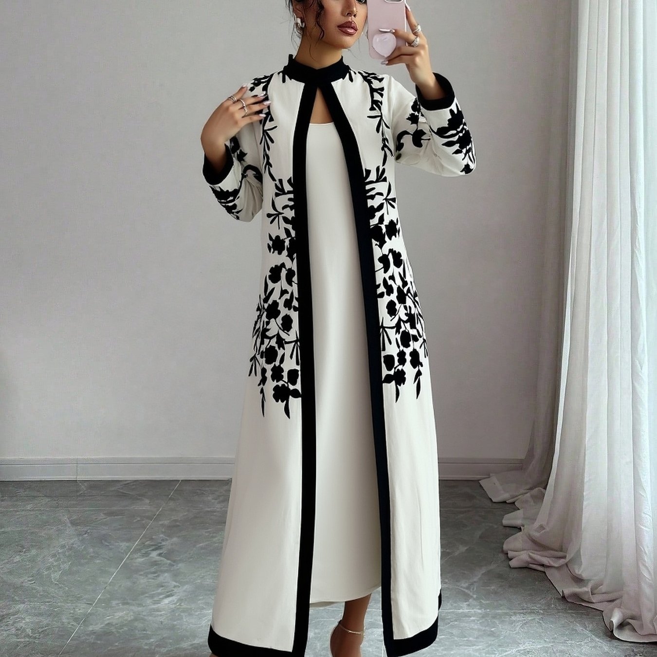 Temu – TEMU Elegant Dress Positioning Flower Two-piece Set, Dresses For Women Elegant Classy, Wedding Guest Dresses For Women, Wedding Guest Dresses Women,