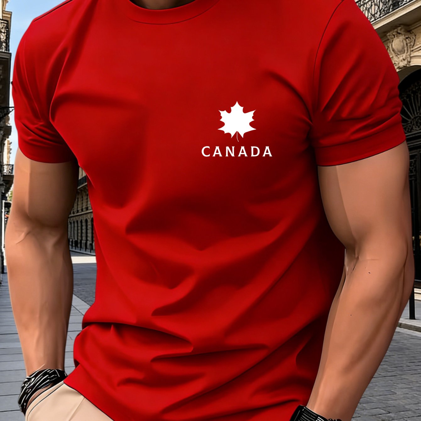 TEMU Men's T-shirt Print Fashionable T-shirt Leisure Sports Suitable For Street Style Short Sleeved Shirt