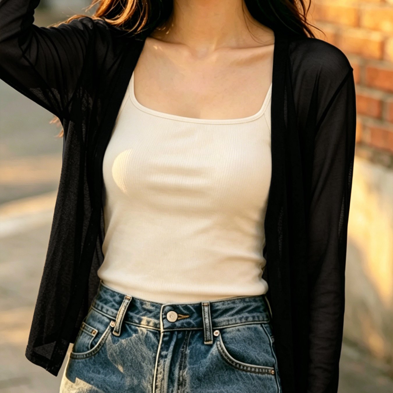 TEMU 여성용 경량 플로우 카디건, 여름용 얇고 통기성 좋은 에어컨 셔츠, 다용도 아우터 긴팔 상의