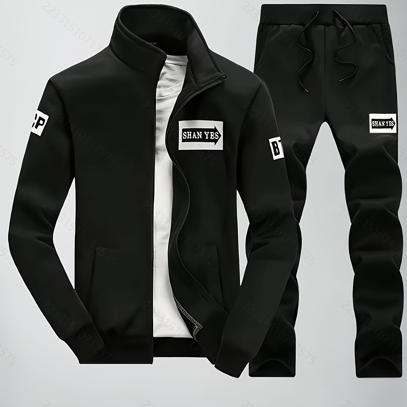 TEMU Spring Trend Men's Clothing, Outdoor Home, Windproof And Warm Suit, Men's Casual 2pcs Set