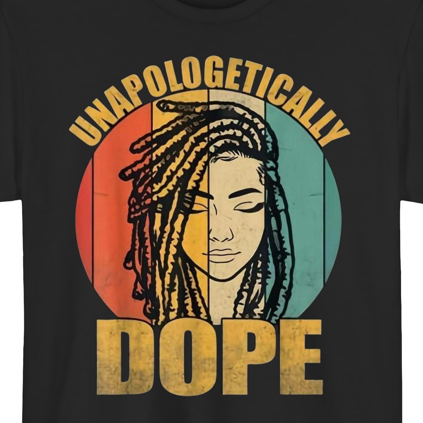 Vintage T-shirt For Dope Loc'd Women - Unisex 100% Retro Tee Featuring Yellow Text And Dreadlock , Slightly Stretchy Casual Streetwear, Plus Size