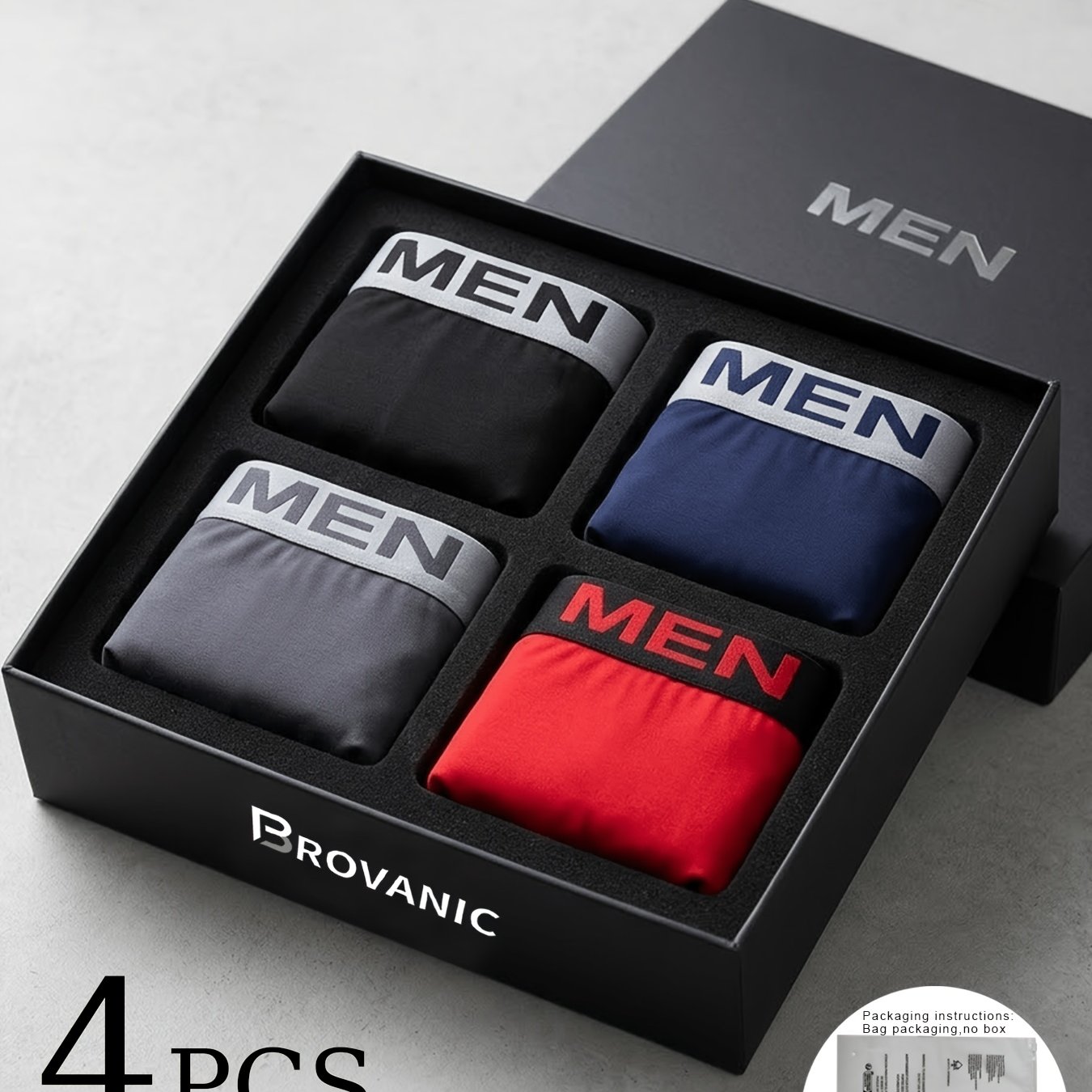 TEMU [brovanic] 4pcs Men&; Color Underwear, Casual, Breathable, Comfortable, Stretch, Solid Color, Sports Shorts, Breathable Comfortable Stretchy
