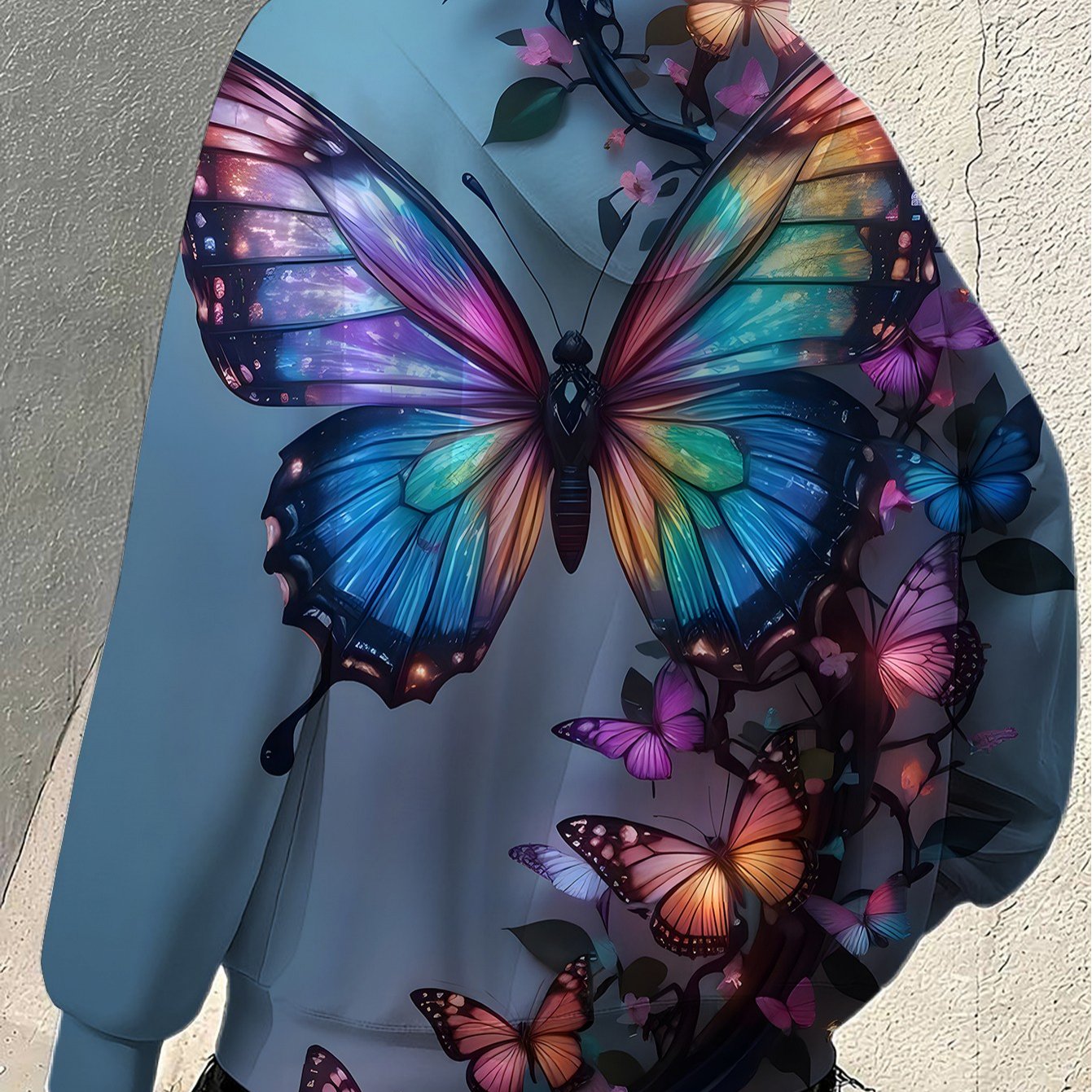 TEMU Plus Size - Plus Size - Women's Hooded Zip-up Sweatshirt Jacket, Print Pattern, Casual Wear, Comfortable