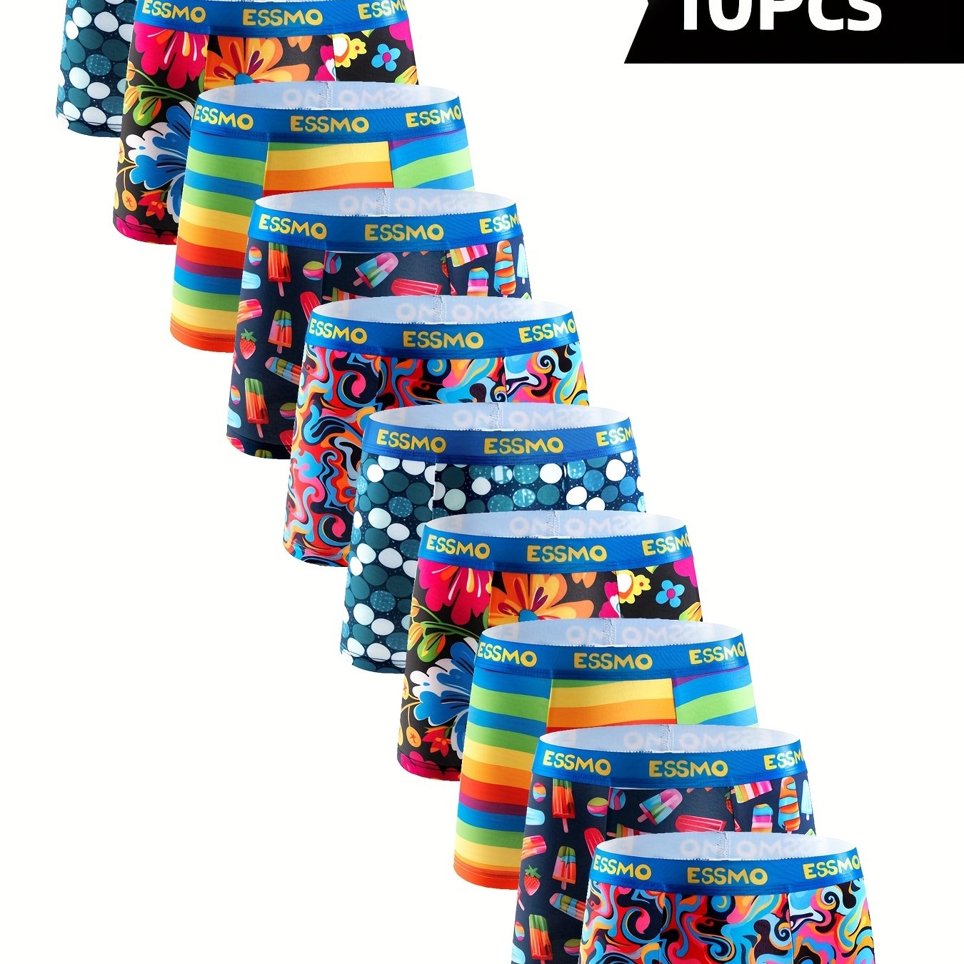 10pcs Men's Boxer Briefs Short Style