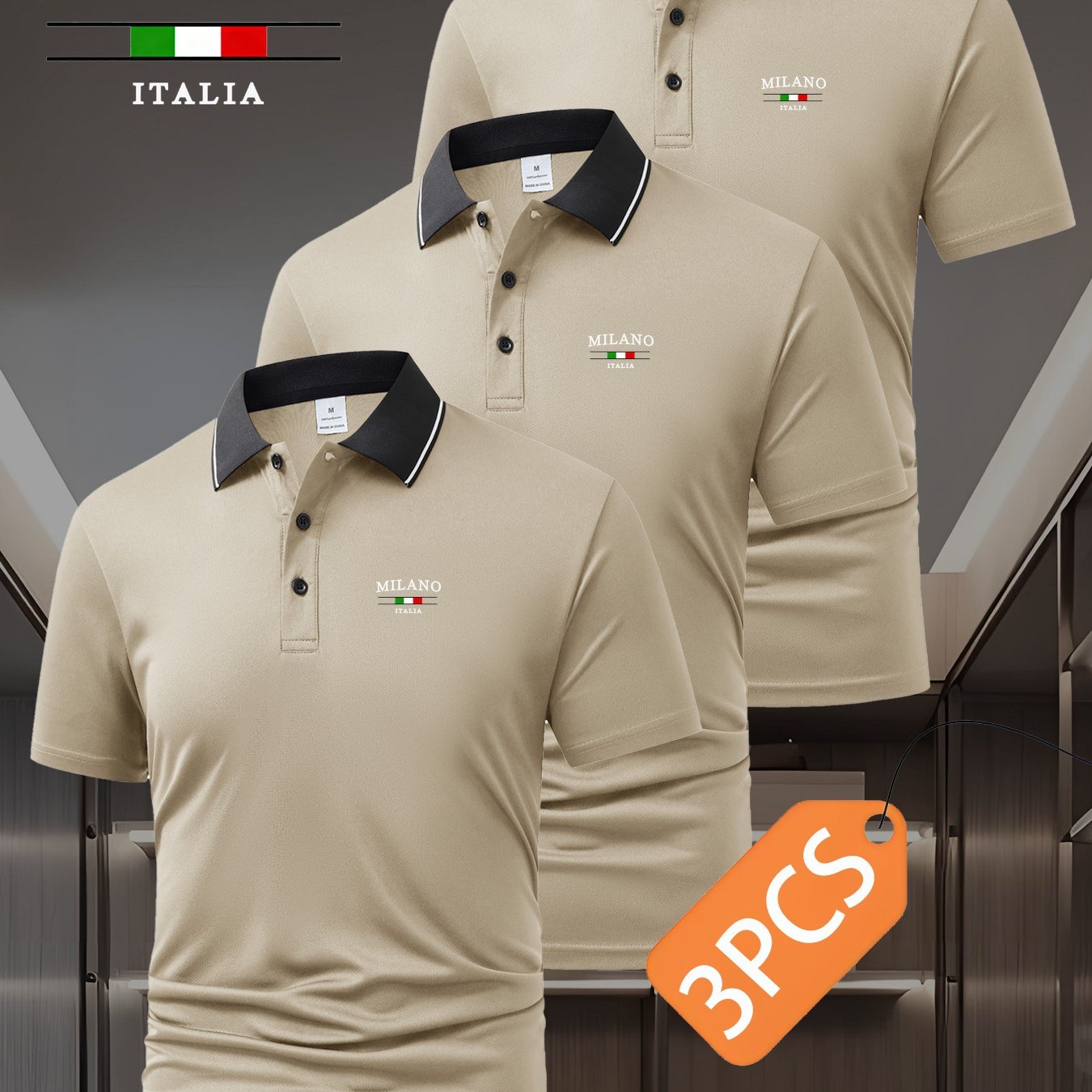 TEMU 3pcs Men's Block Print Shirts | Comfortable Quick-dry Fabric, Regular Fit, Short Sleeves, Collar, Button Details