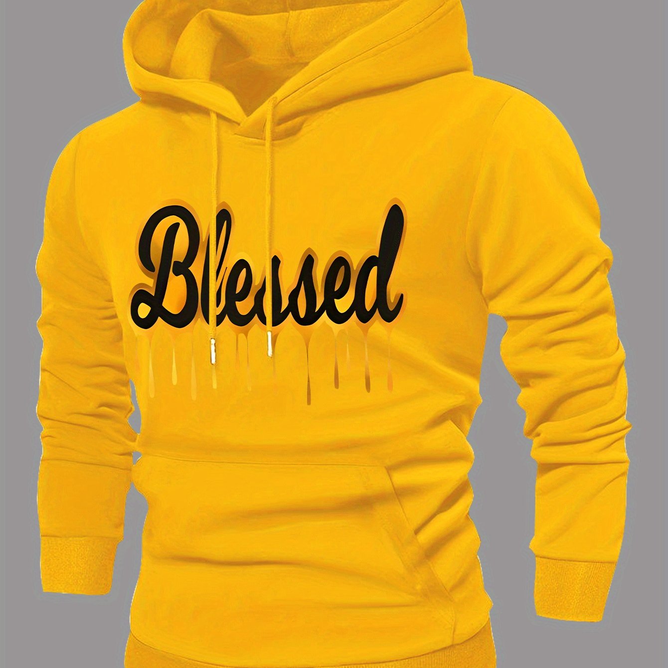 TEMU Sudadera con Capucha Estampada para Hombre - Sudadera Casual de Larga con Cordón Ajustable, Bolsillo , Ideal para Otoño e Invierno y Uso Diario