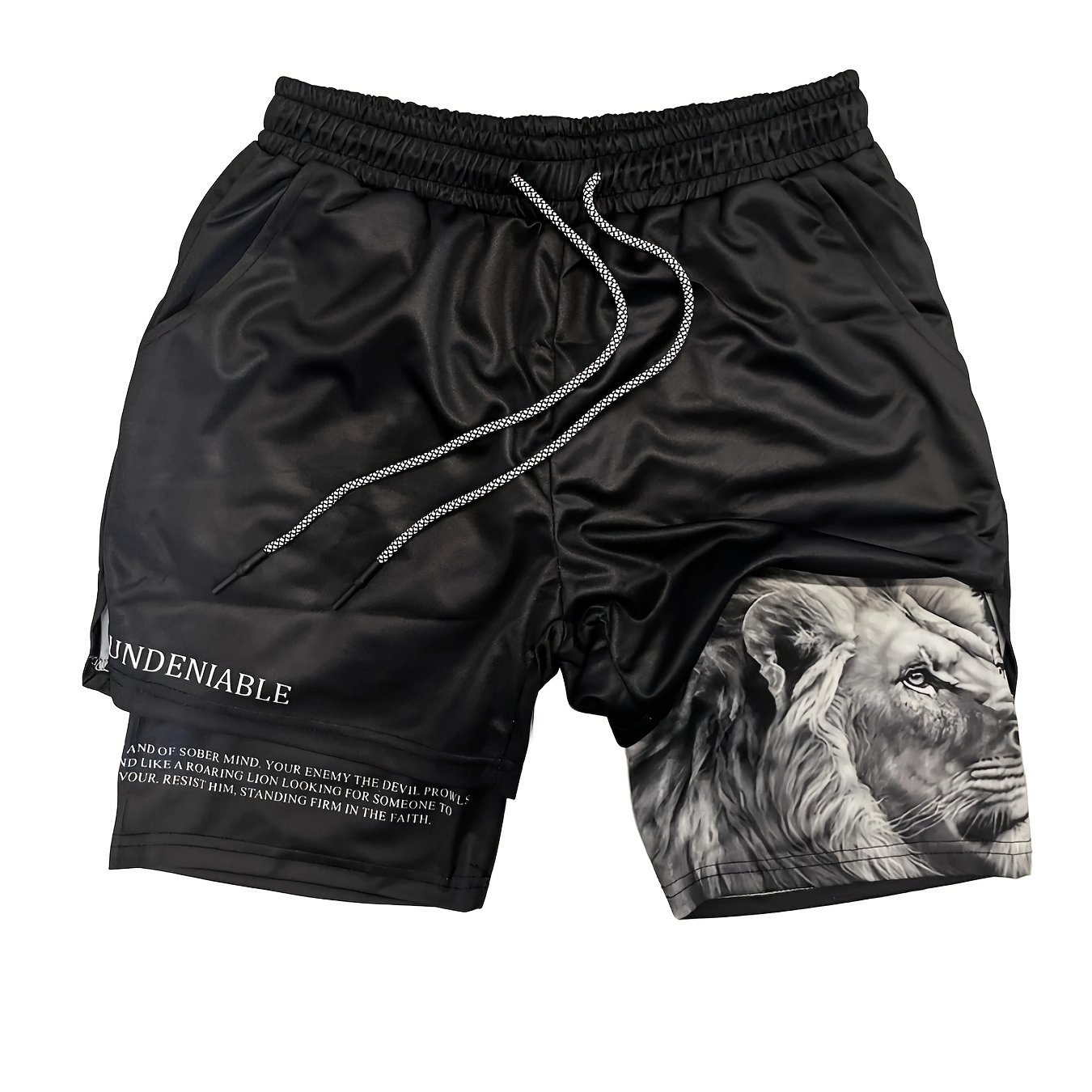 TEMU Cartoon Anime Short Performance Mains Shorts Summer Double Layer Beach Pants Fitness Training Pant Sports Men's 2 In 1 Compression And Active