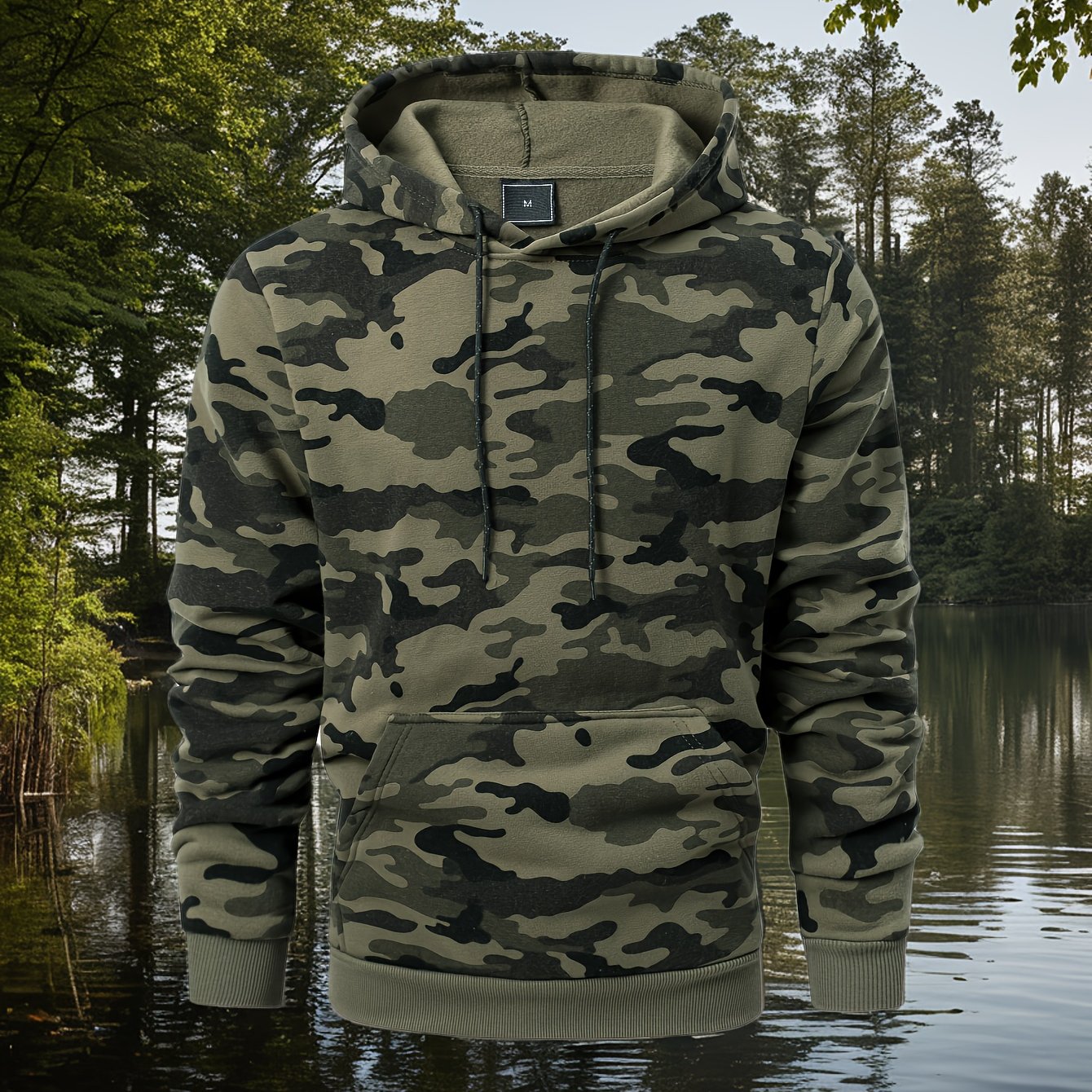 Men's Camouflage Hooded With Kangaroo Pocket - Camo Hoodie, Fall/winter Warm Camo Sportswear For, Hunting & Casual Wear (regular Fit) - Style Suitable For Men's Fashion, Autumn Essentials
