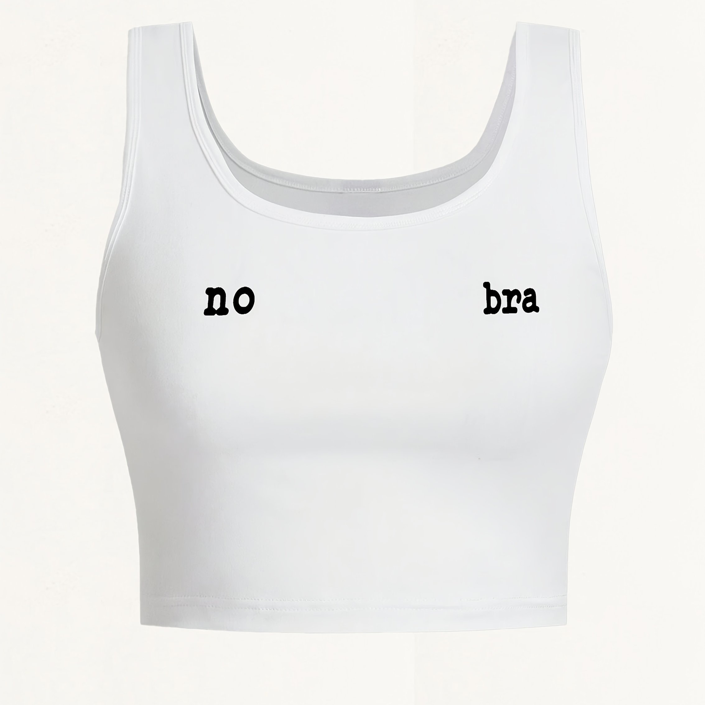 TEMU Stylisches kurz geschnittenes Tanktop für Damen mit minimalistischem Buchstaben-Print auf der Brust, eine einzigartige Weste