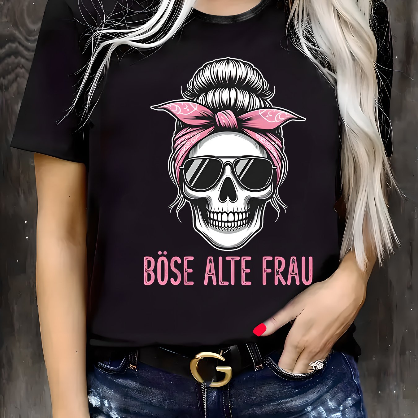 Plus Size, Print Plus Size Women's Casual T-shirt, Round Neck, Short Sleeved, Slightly Elastic Fabric, Regular Style, Comfortable Top For Women Clothes