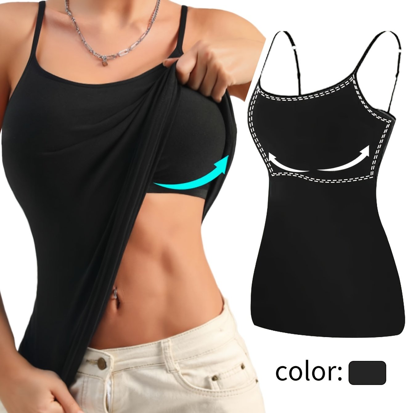 Targeted Development Middle Eastern Spring/summer Adjustable Strap Cami Top, Required Casual Inner Layer Outer Wear Base Layer Aesthetic Back Cami