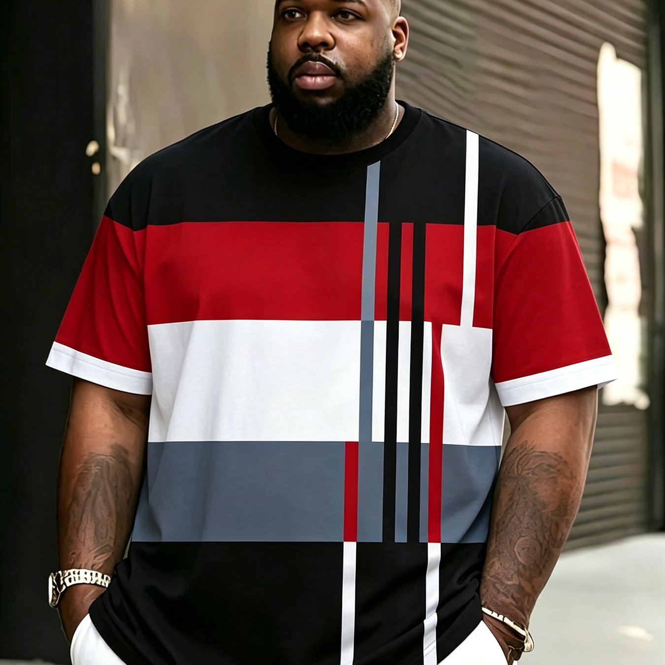 TEMU T-shirt pour hommes grande taille, T-shirt à manches courtes pour hommes, Haut d'été à col rond, Pull d'été décontracté et ample, Convient pour