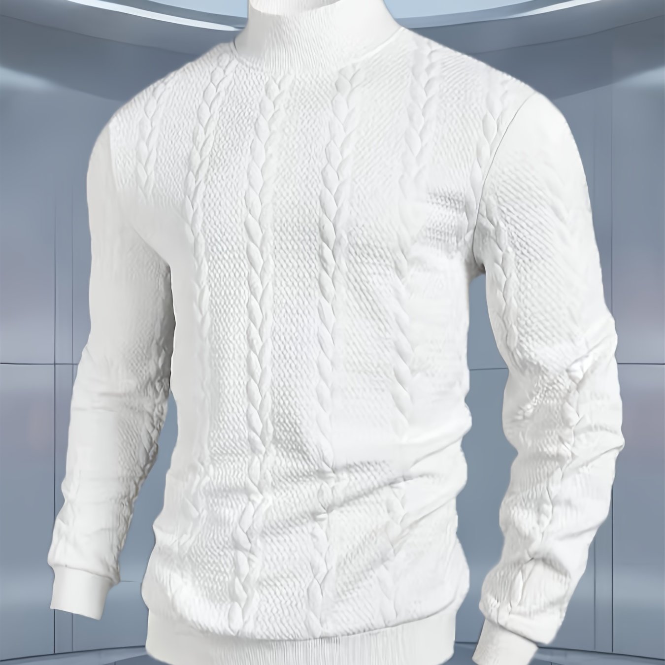 E-shop Langarm-Jacquard-Sweatshirt für Herren mit Stehkragen für Frühling/Sommer, Lässige stilvolle Oberbekleidung, Bequemes hochwertiges Herren-Top,