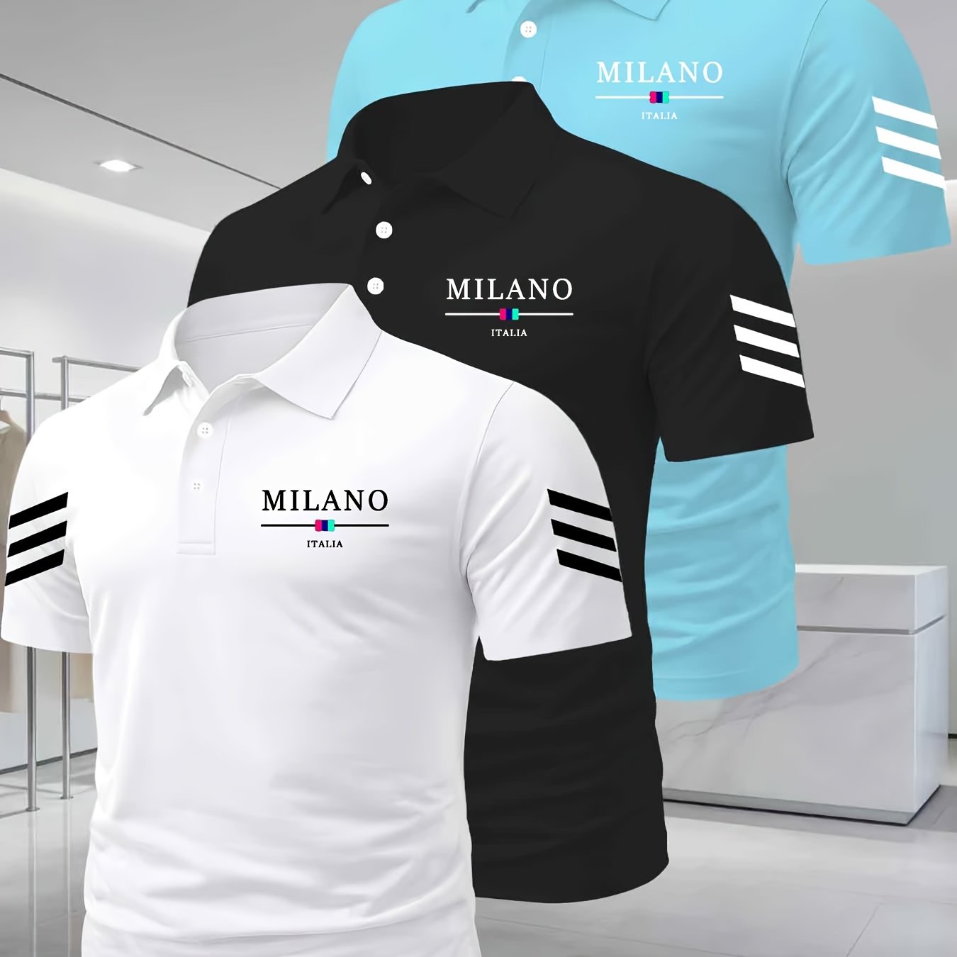 TEMU 3pcs Set Of Men' Color Shirts, Business Casual Thin Short Sleeve Tops