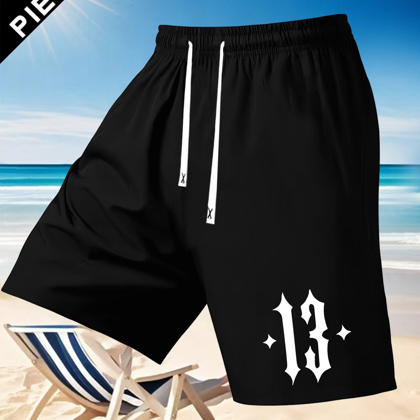 E-shop Herren Sommer-Mode-Shorts mit 13 Prints, Casual Fitnesshose mit Kordelzug für Outdoor Zuhause, Sommer-Shorts Strandhose