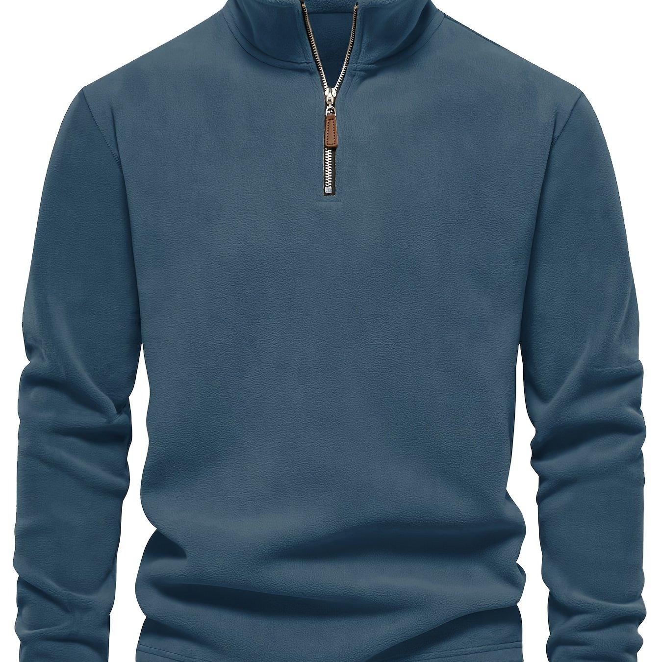 TEMU Autumn Winter 's Sweater Collar Half-zipper Long Sleeve Versatile Top Trendy Brand Fleece Henley Shirt