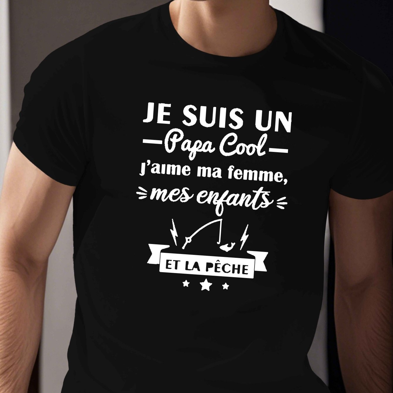 TEMU T-shirt Homme Manches Courtes Pêche Française Haut d'Été