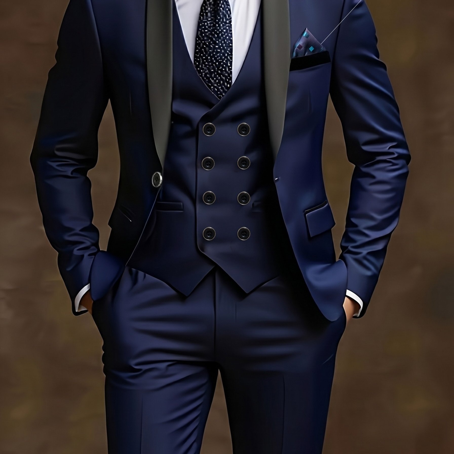 TEMU Elegant Men's 3pcs Suit Set - Slim-fit Suit And Trousers For Weddings And Formal Occasions, Suitable For Office Meetings And Elegant Events,