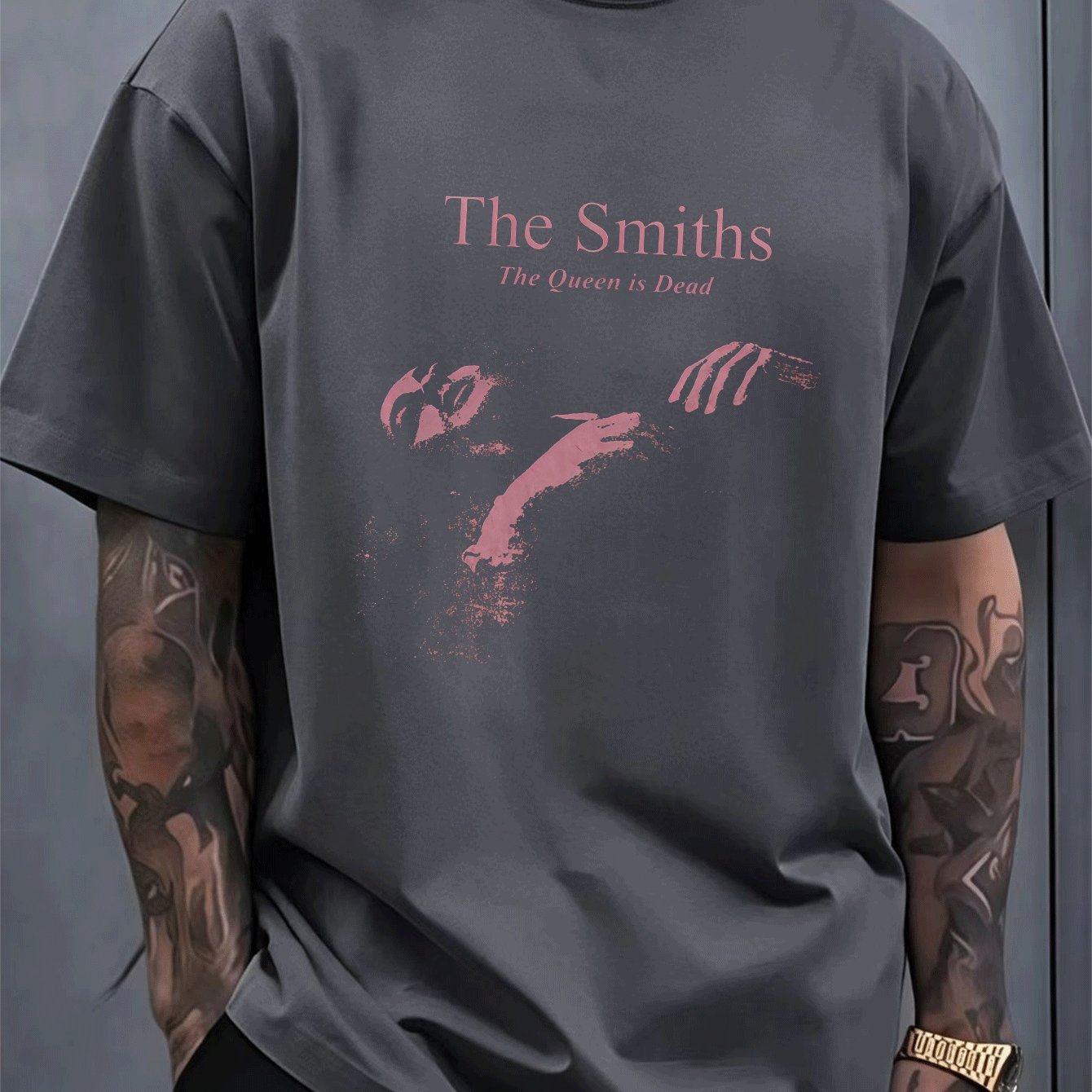 TEMU Men's Vintage T-shirt - Is Dead Album Print Merch, Distressed Suitable For - Casual Wear, Iconic Tee For Concerts & Everyday Outfits (machine