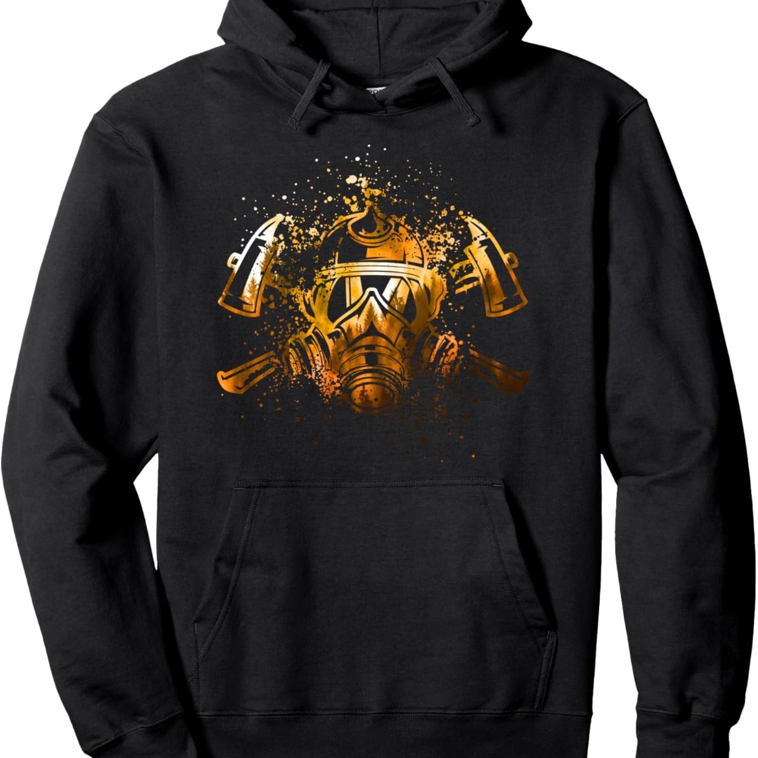 Men's Vintage Fire Hoodie | Heavy Duty Fireman Graphic Pullover Sweatshirt With Hood, Firefighter Retirement/graduation, Washable Black Firefighter Apparel, Grunge Aesthetic, , Hooded