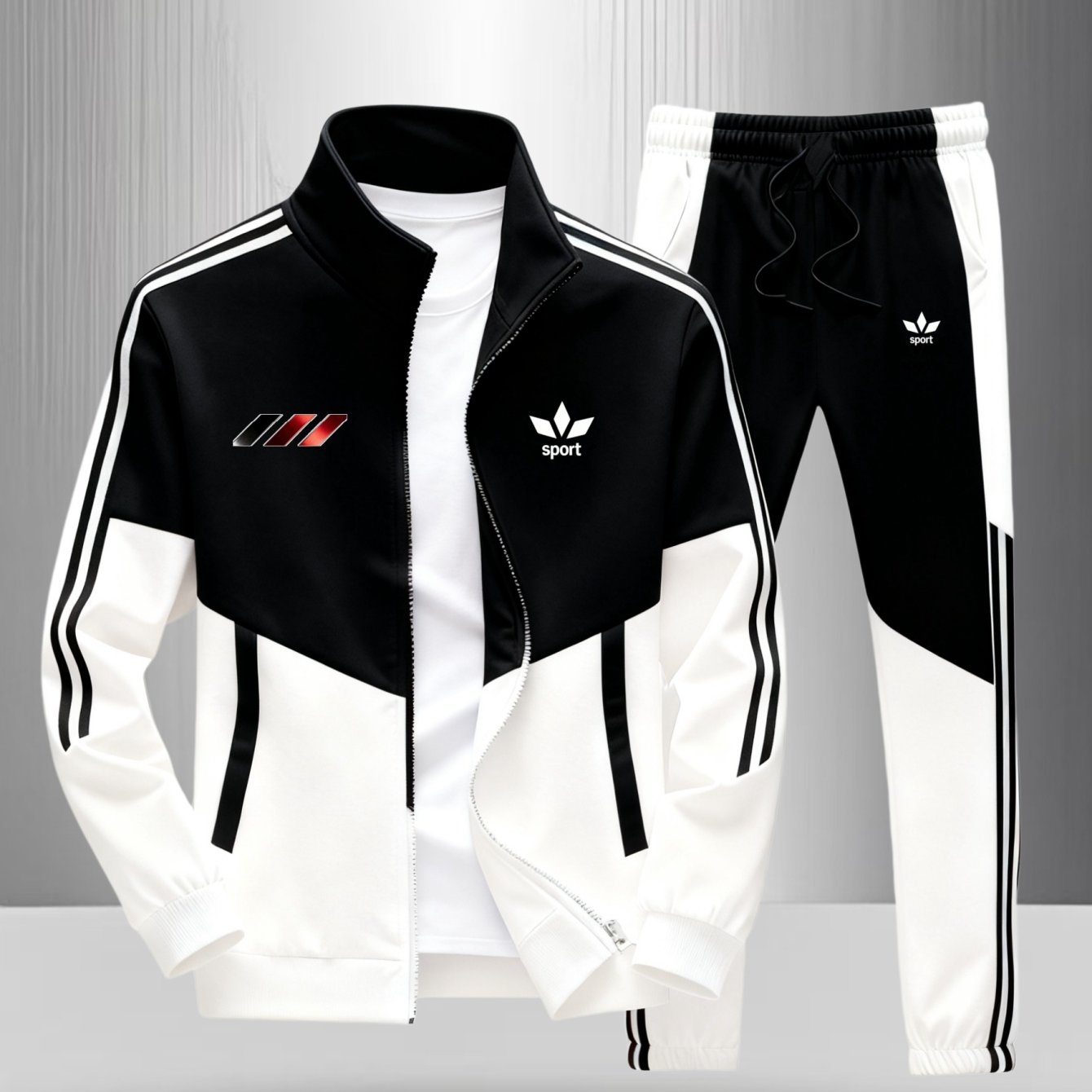 2pcs Set: Men's Casual Sportswear - Long-sleeve Jacket + Drawstring Pants (multiple Colors )