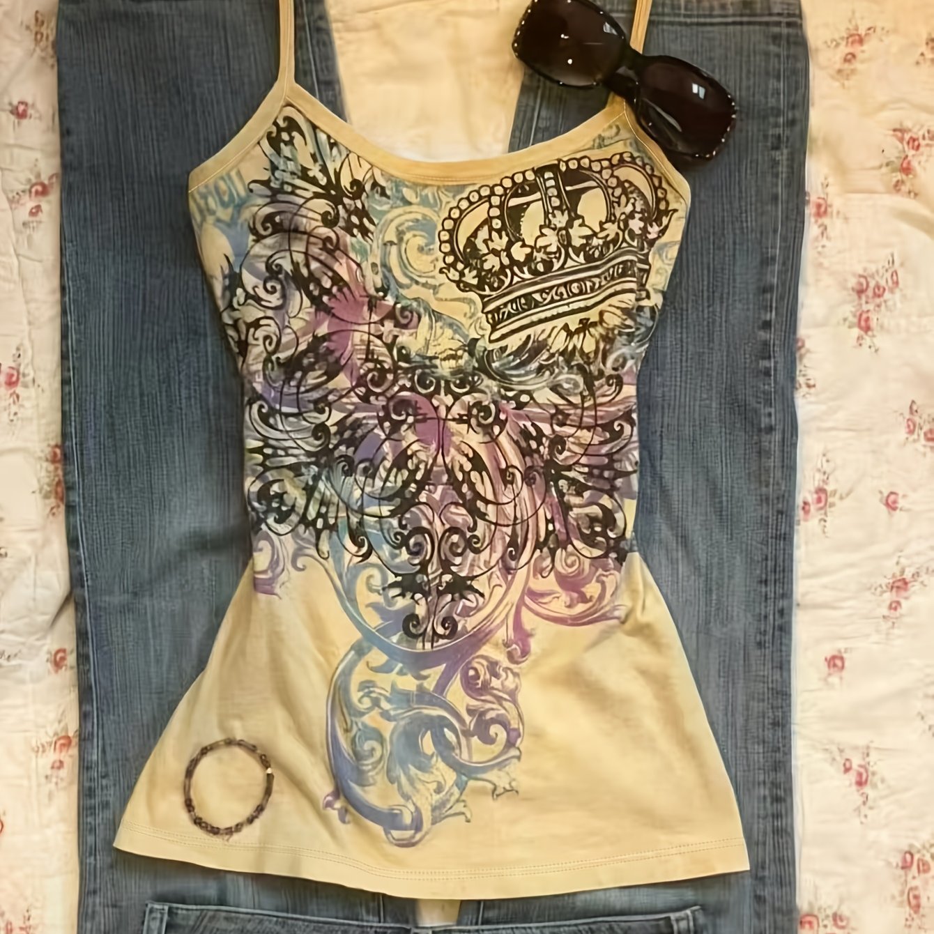 TEMU Women's Stylish Printed Fitted Camisole