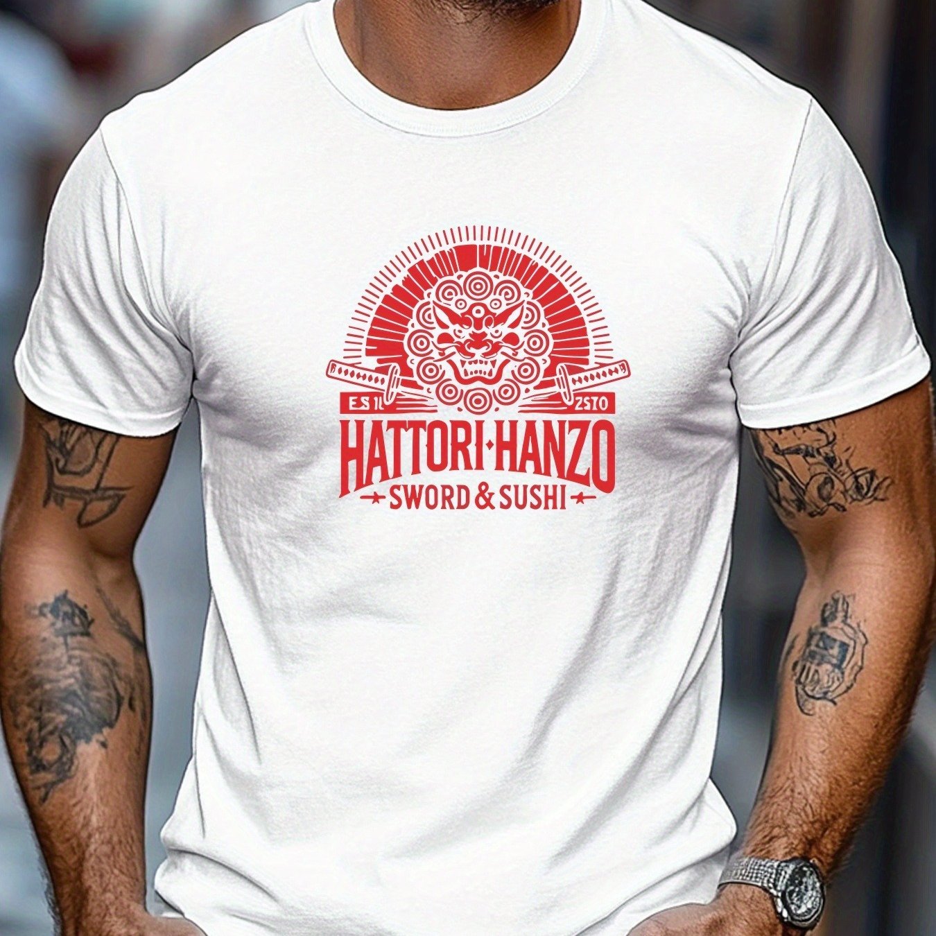 Men's Anime T-shirt - Short-sleeve Print Tee With 's Iconic Name, Casual Round Neck Shirt Suitable For - Wear & Anime Fans