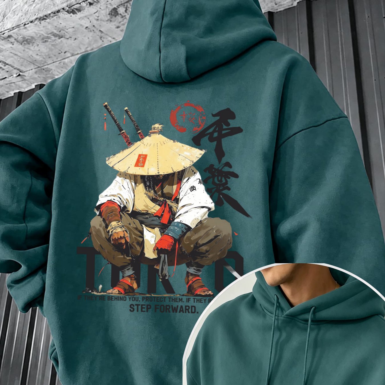Image of Autumn Winter New Fleece Casual Pullover Hoodie For Men Women With Back Print Letter Graphic, Warm Comfortable Loose Fit Street Style, Trendy Oversized Drop Shoulder