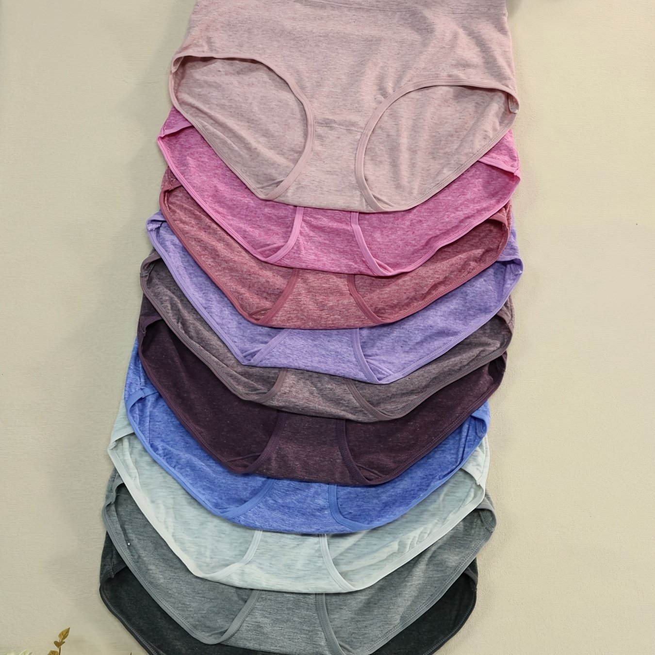 Image of 10-pack Autumn/winter Solid Color Women's Panties Full Coverage Comfortable Breathable Women's Briefs Sexy Cool Women's Panties For Dance Women's Panties Multi- Pack Women's Panties