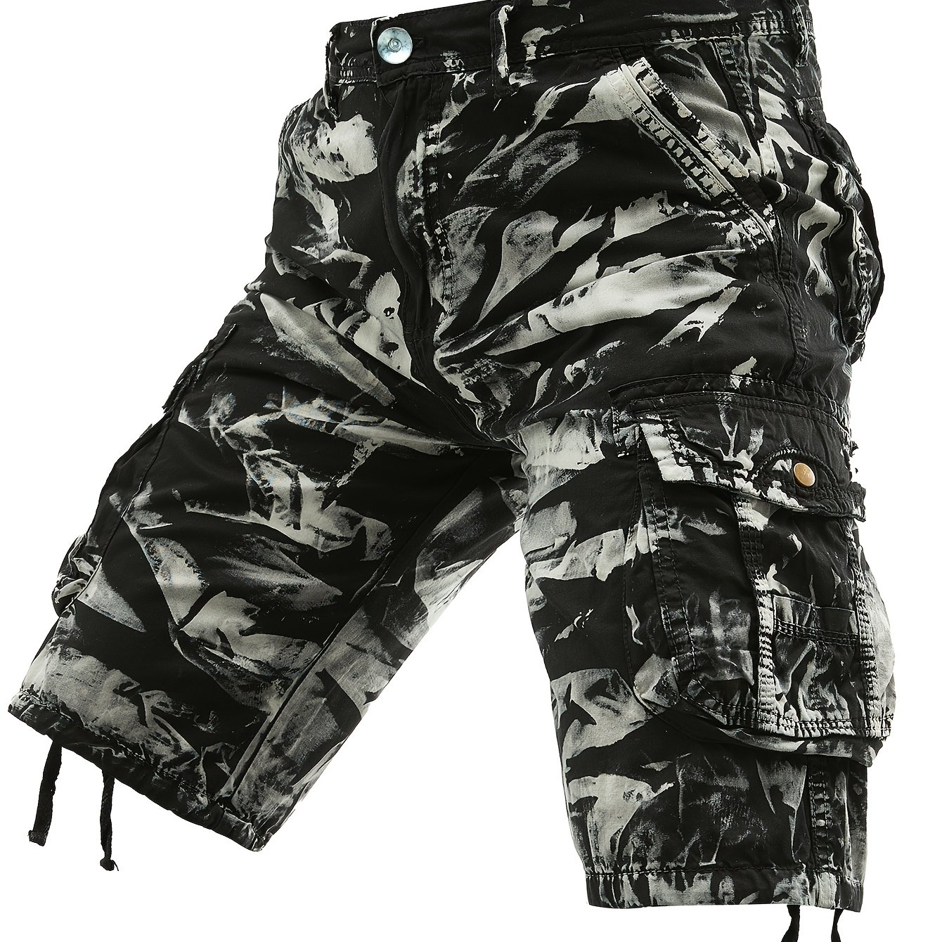 Men's Tie-dye Washed Outdoor Multi-pocket Cargo Shorts