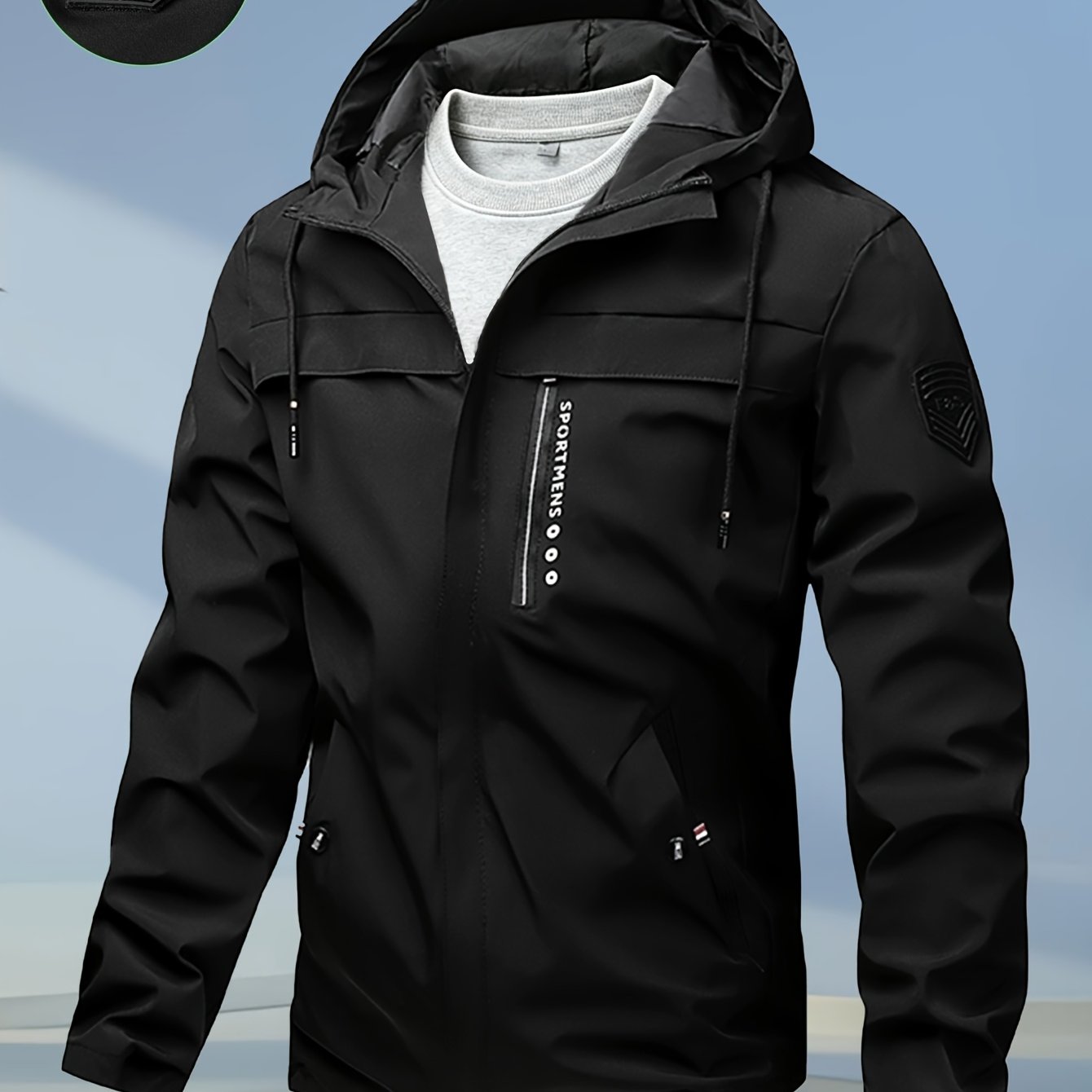 E-shop Herren Outdoor-Sport Kapuzenjacke für den Herbst, Trendige vielseitige Outdoor-Camping- Wanderjacke