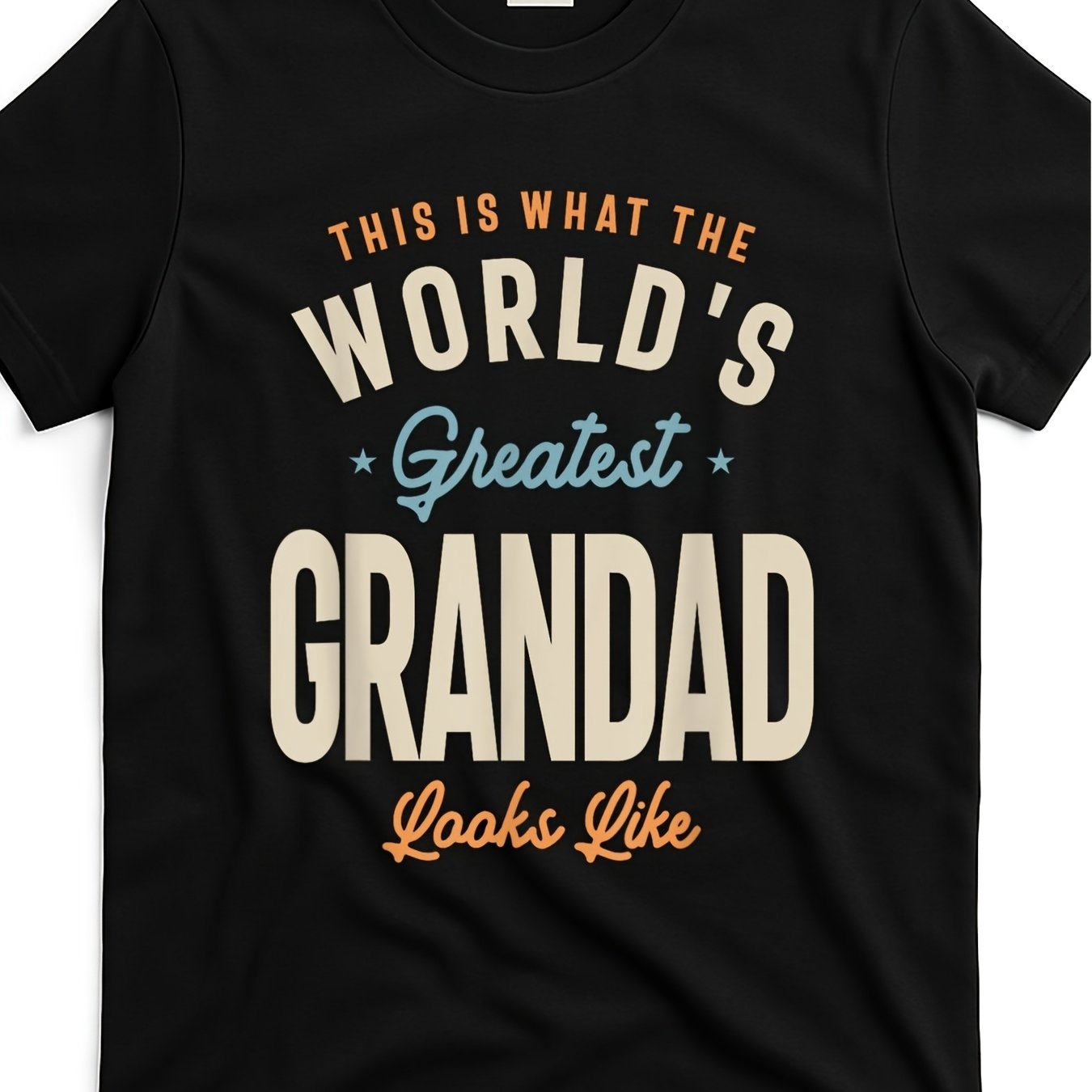 TEMU Grandad T-shirt Wgg7203309 At Black Product Image-unisex Holiday Gift Casual Outing 2026 New Style T-shirt 180g