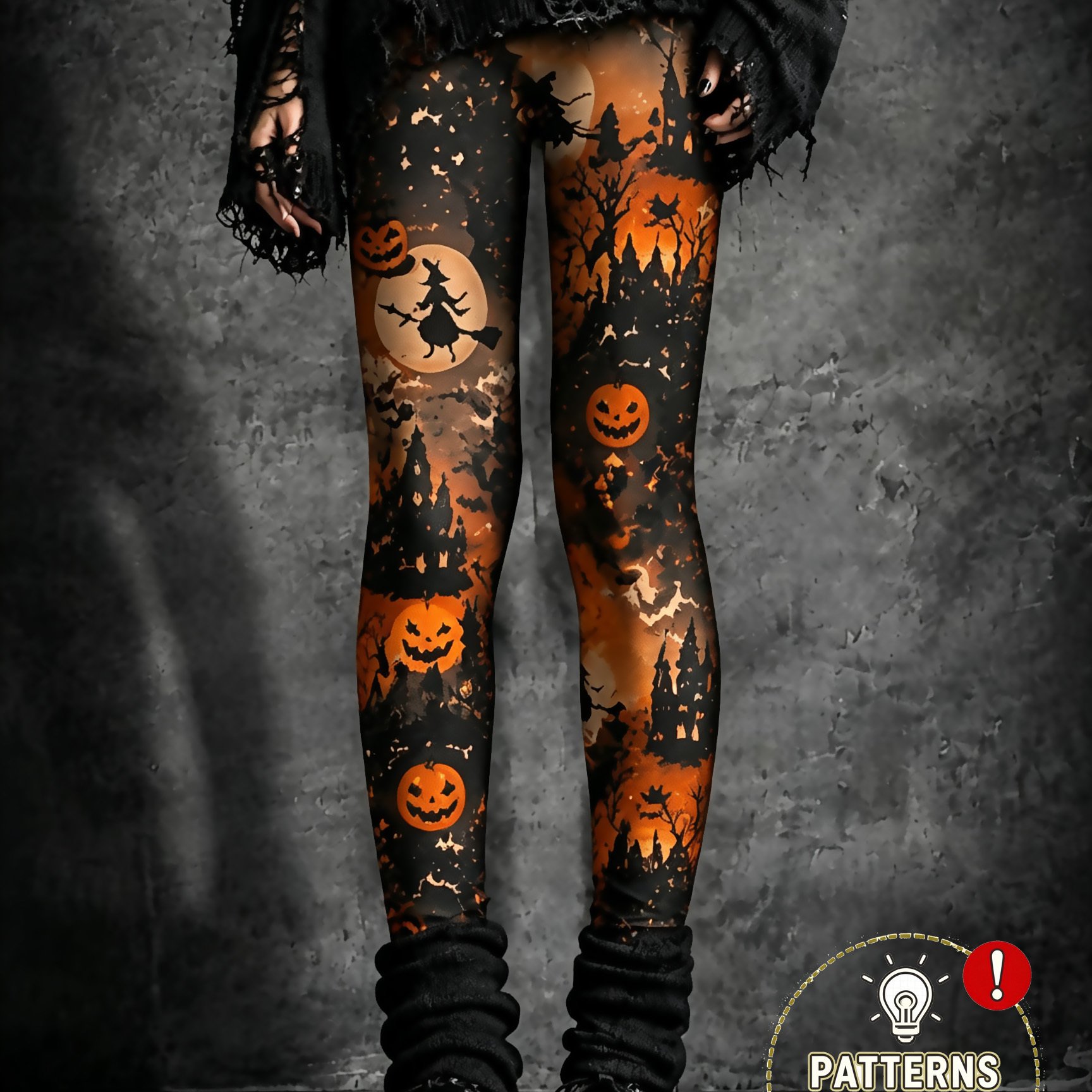 TEMU Printed Halloween Pattern Elegant Fashion Women's Casual Outdoor Tight Leggings