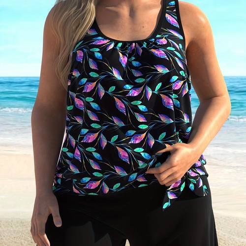 women plus size black tankini set swimwear suit bathing suit