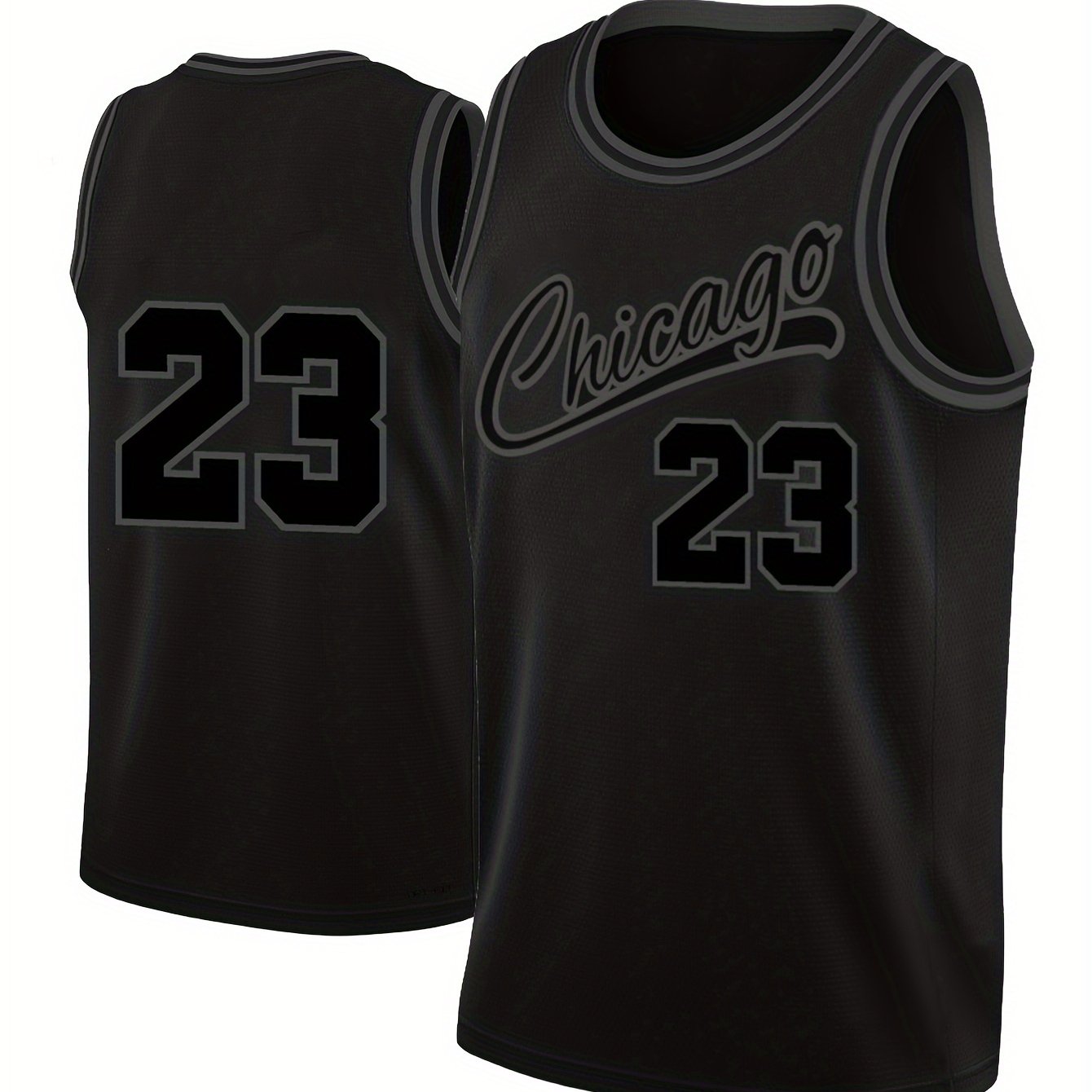 TEMU Men's Chicago 23 Basketball Jersey, Retro Embroidery Sleeveless Round Neck Training Basketball Uniform, Matches And Games