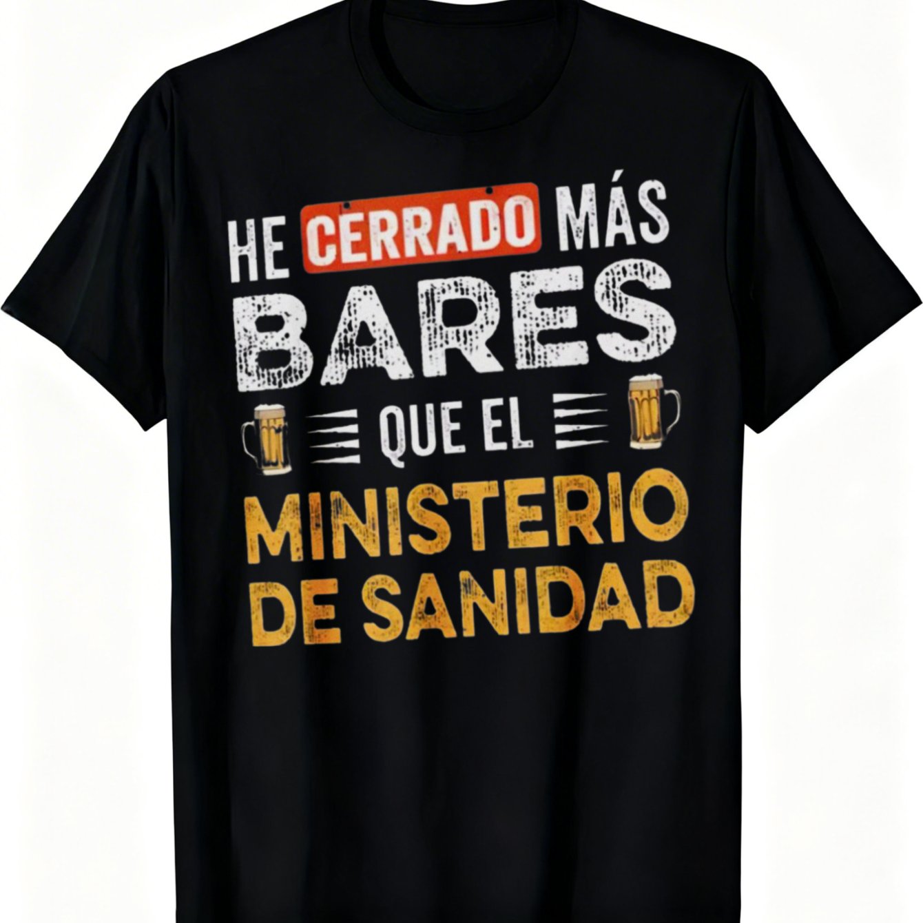 TEMU Camiseta de talla grande estilo casual con humor español y tema de cerveza para uso diario y regalo para , moda NUEVA camiseta de hombre