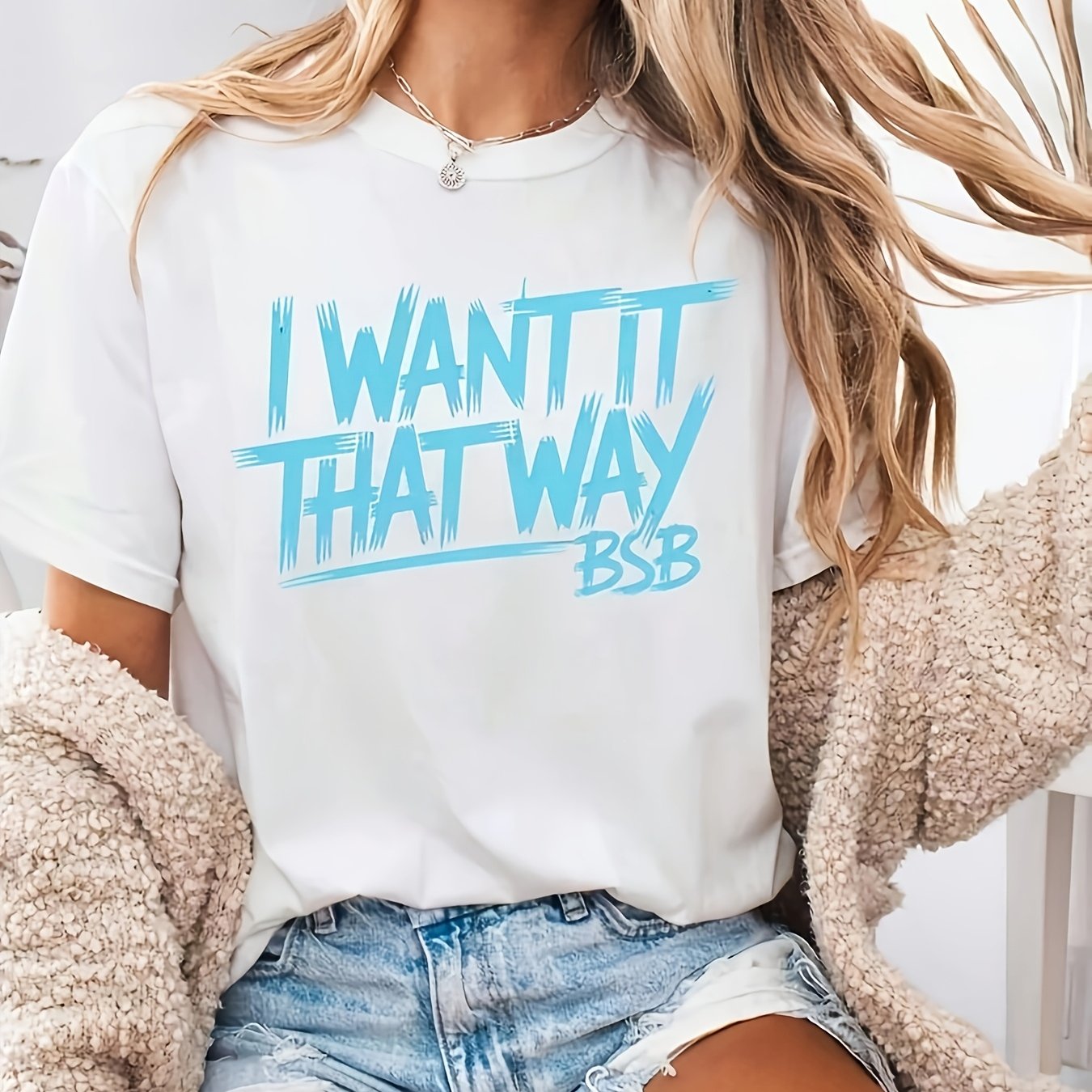 TEMU Printed Women's T-shirt, Popular Music Theme " Memory Back" Street Style Unisex T-shirt