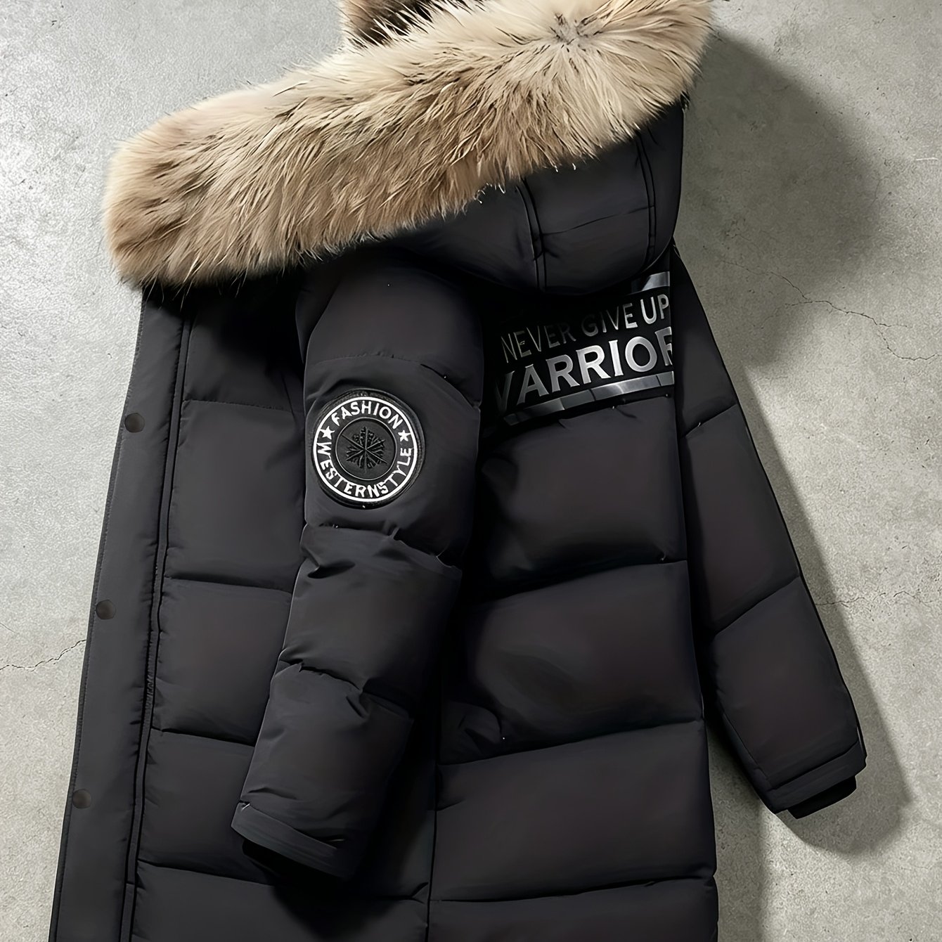 Boys' Winter Hooded Mid-length Coat, Children's Thickened Warm Outdoor Jacket, Practical Storage With Slanted Pockets On Sides, Loose Fit, A Practical And Versatile Warm Coat For Boys In Winter.