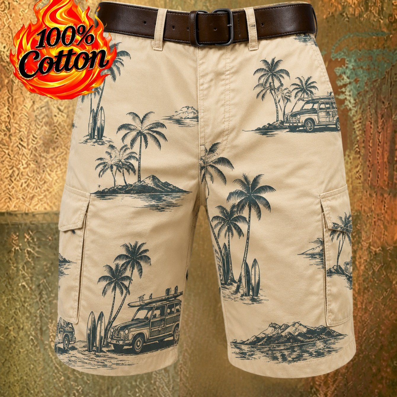Image of 2026 Men's Fashion Stylish Beach Shorts, Vibrant Tropical Print, Multi- For Functionality, Perfect For Summer , Casual Loose-, Ideal For Everyday Wear