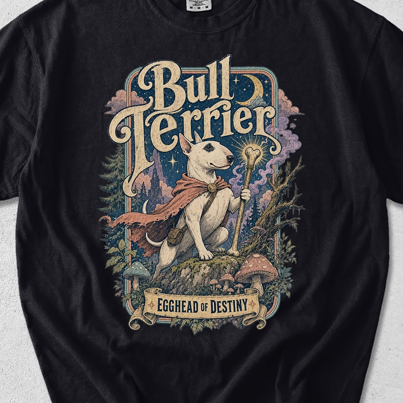 Image of Bull Terrier Retro Graphic Funny Dog Lover Trip Gift For Men Short Sleeve Crew Neck 180g Cotton T Shirt Offered To 3xl