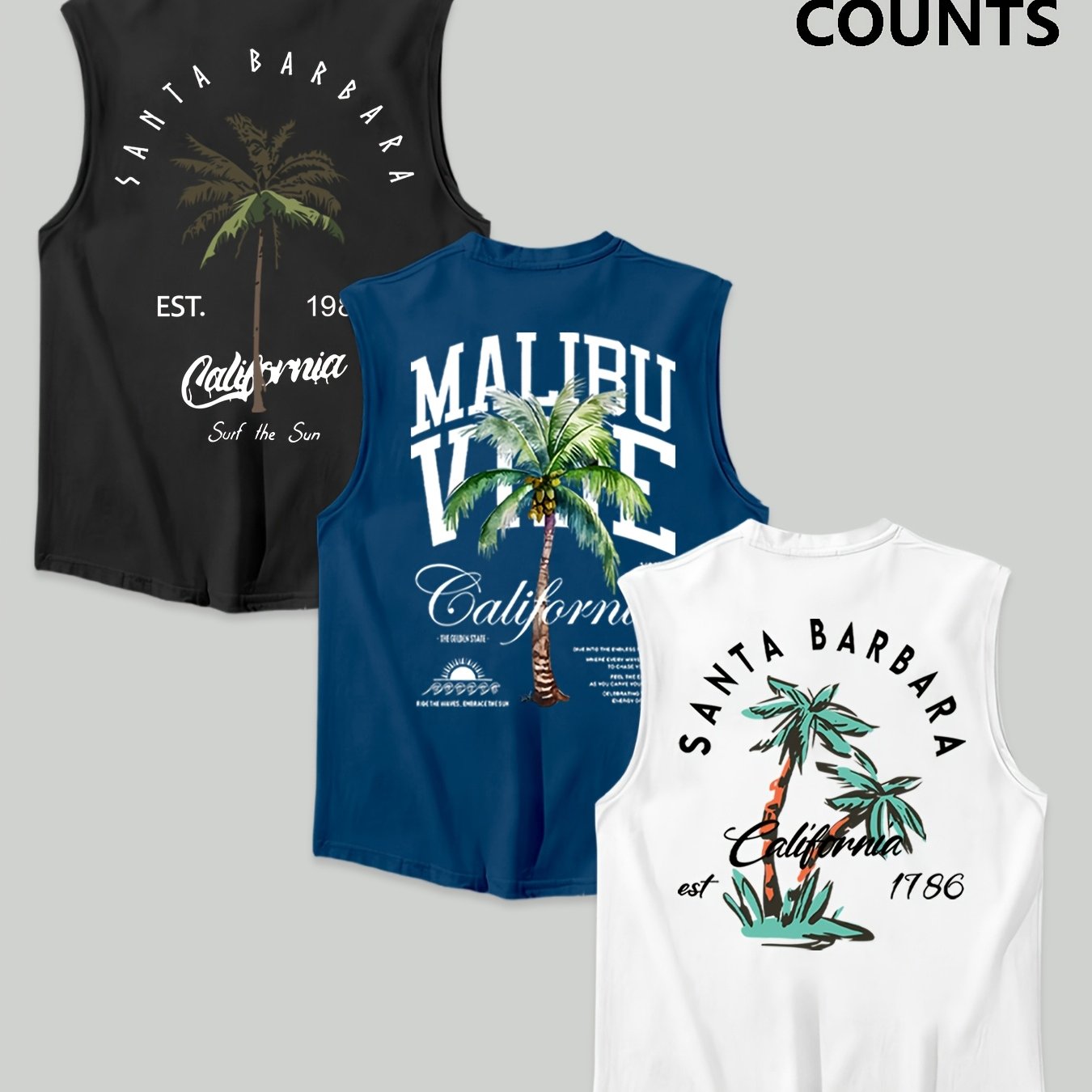 TEMU 3pcs Men's Casual Sports Tank Top Set