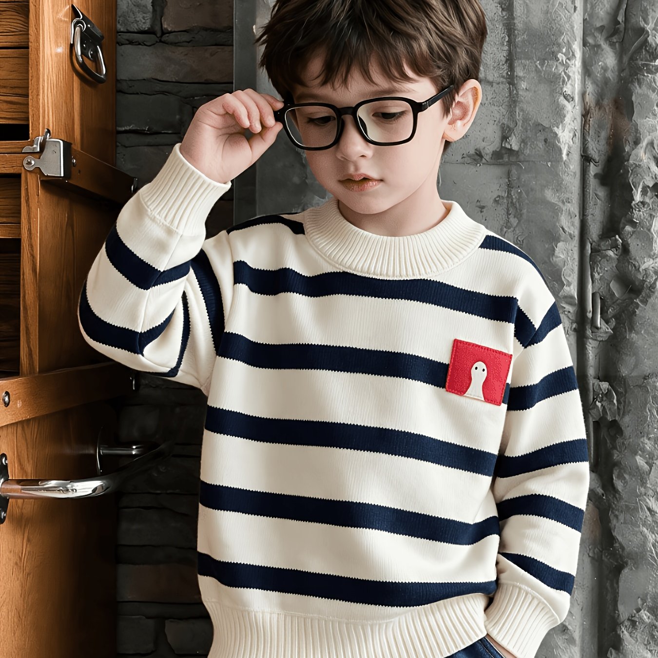 Boys' Ribbed -lined Sweater For Autumn/winter