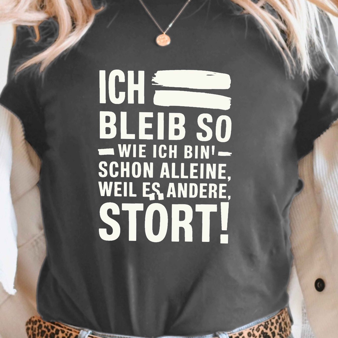 Casual Short-sleeve Crew Neck T-shirt For Women, Perfect For Spring And Summer, Featuring 'i Will Stay '