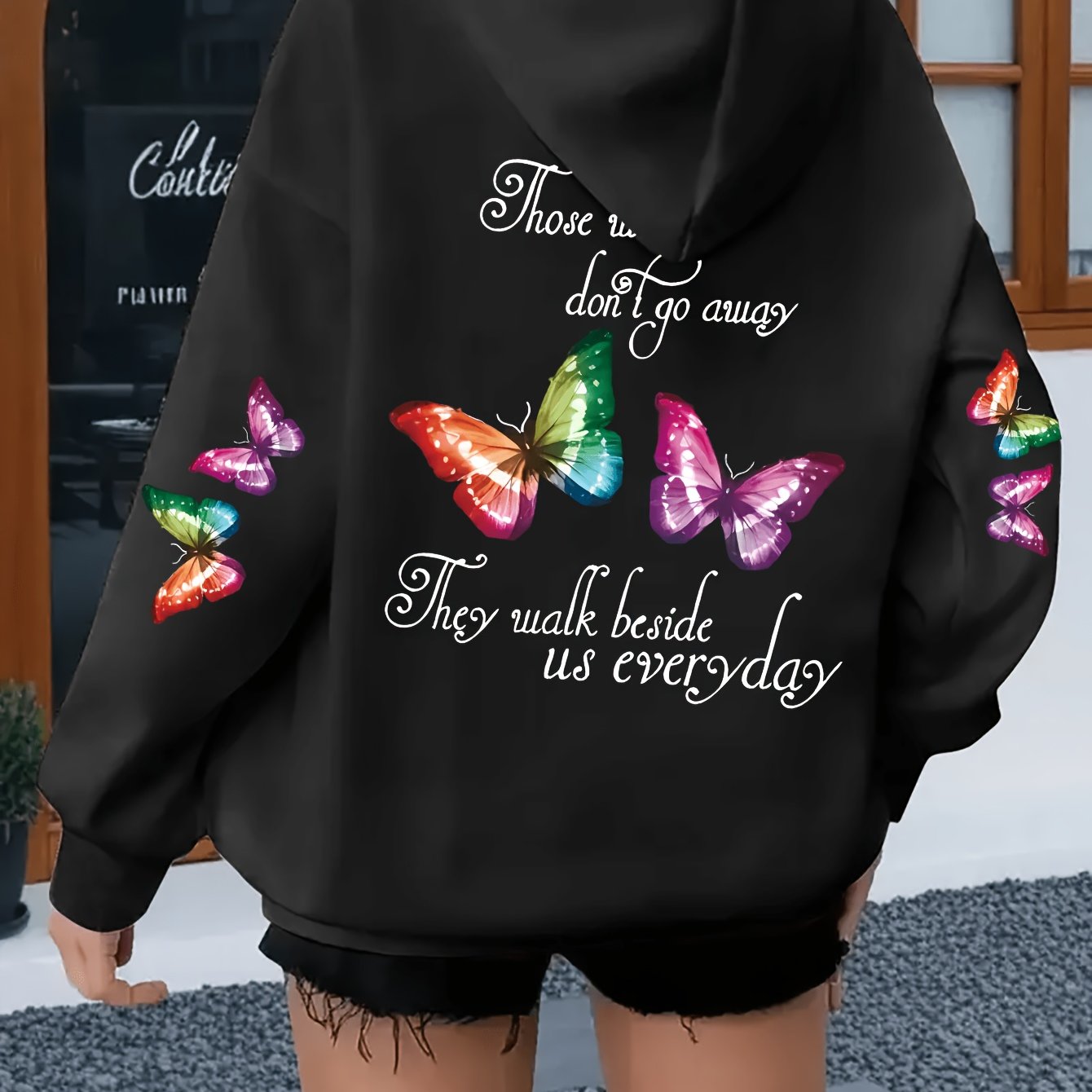 TEMU Plus Size, Women's Plus Size Autumn/winter Casual Sweatshirt With And Letter Print, Long Sleeve Pocket Hooded Zip-up Jacket, Women', Warm And