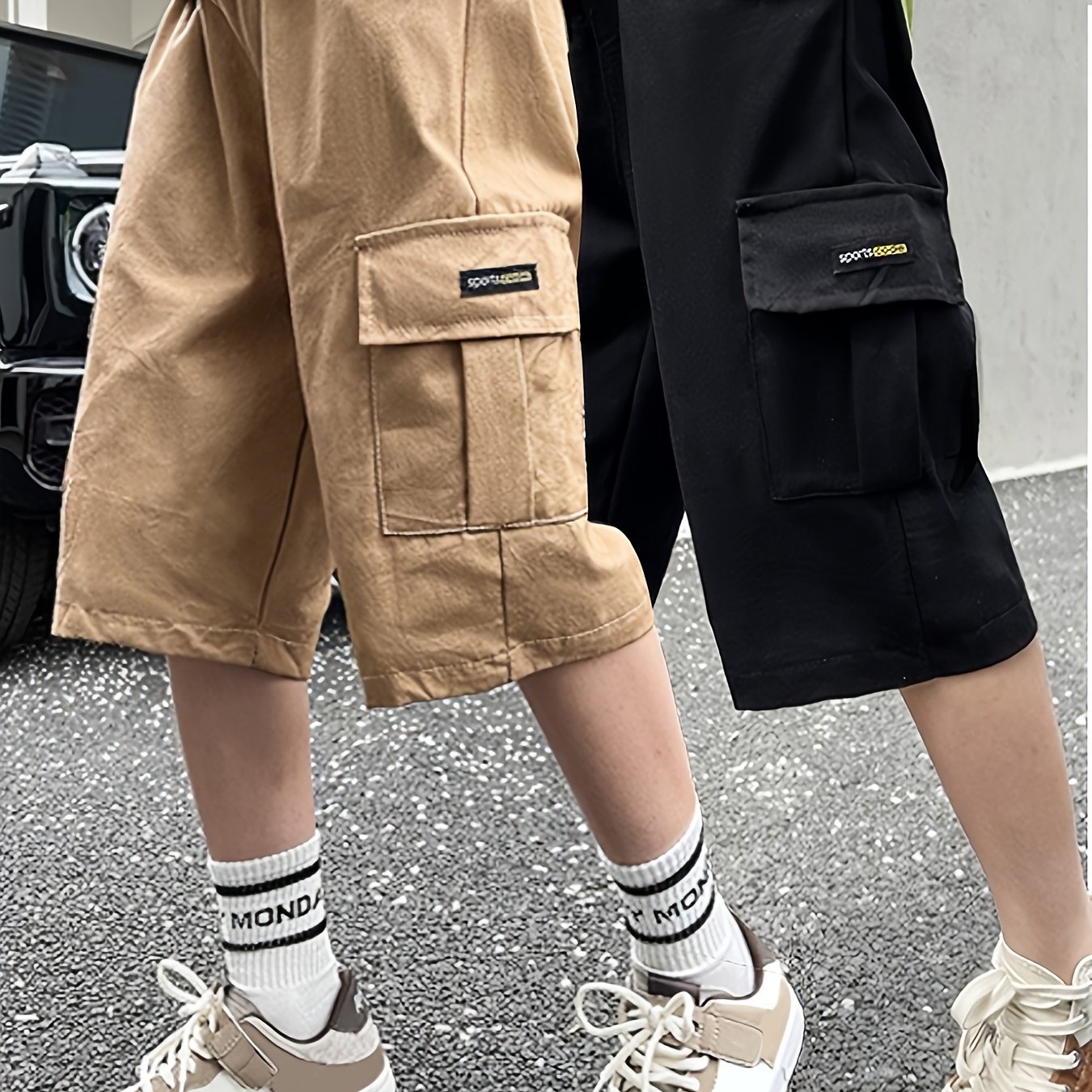 Image of 2pcs Boys' Pants Spring Wear 2025 New Children's Work Pants Thin, Medium And Large Children's Casual Boys Sports Pants Children's Pants, Perfect For Outdoor