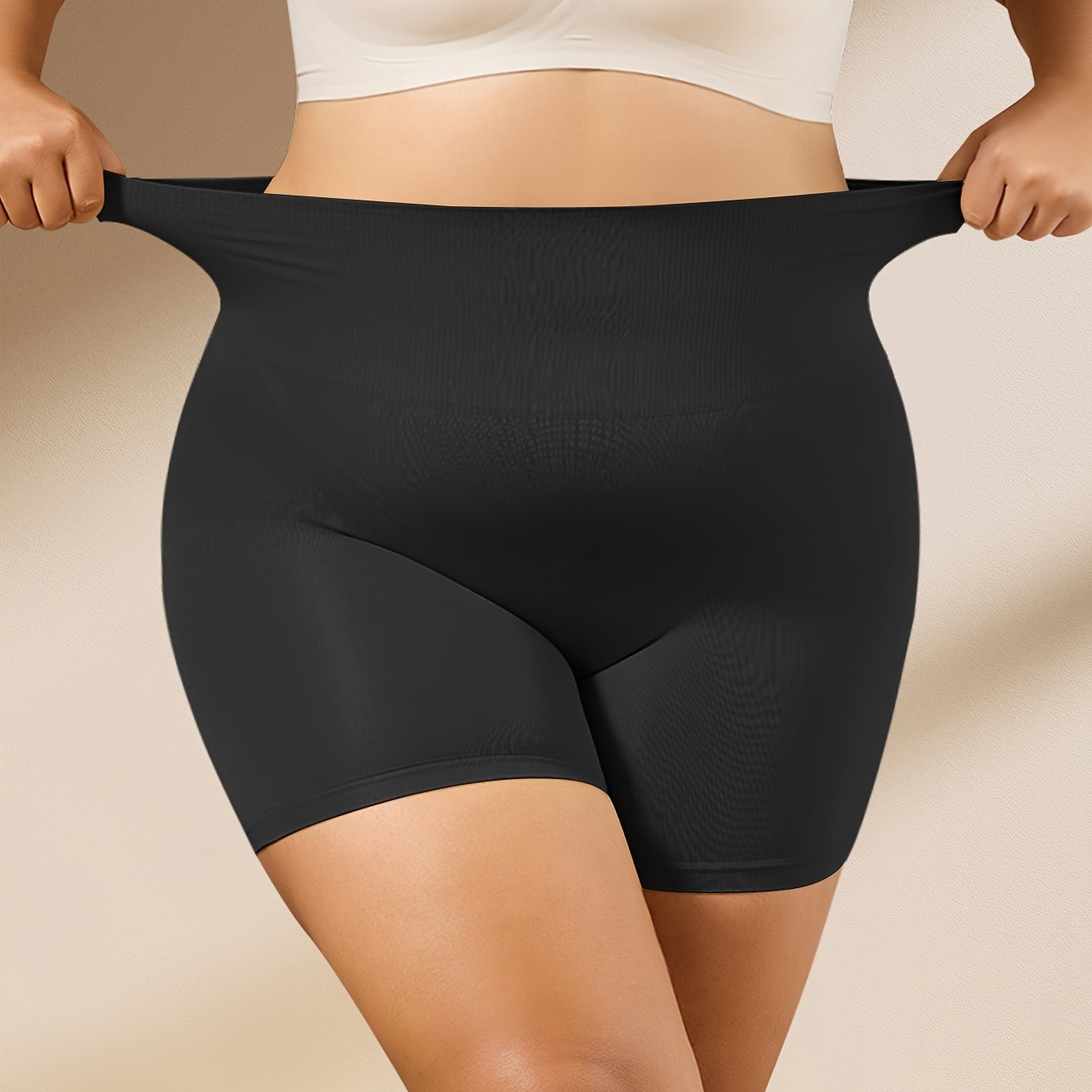 Image of High Waisted Tummy Control Shapewear Plus Size Women's Panties - Lift Hip And Slim Waist, Support Abdominal Muscles , Tummy Control Underwear, Plus Size High Waisted Women's Tummy Contouring Panties