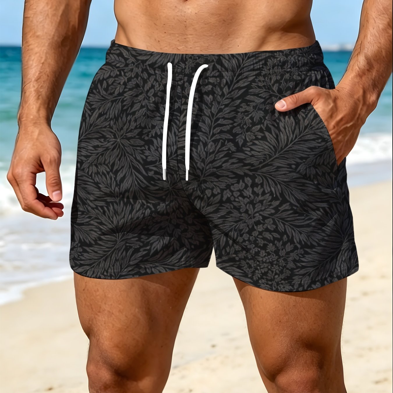 TEMU Fashion Men's Shorts, Summer Casual Quick-dry Lightweight Comfortable, Outdoor Beach Shorts Swimming Pool