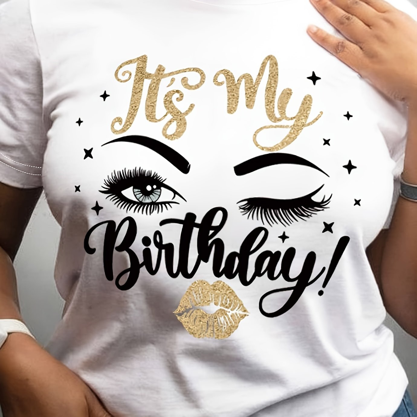 TEMU Women's Casual T-shirt With Cartoon Graphic Print, Crew Neck, Short Sleeve, Loose For , Tshirts