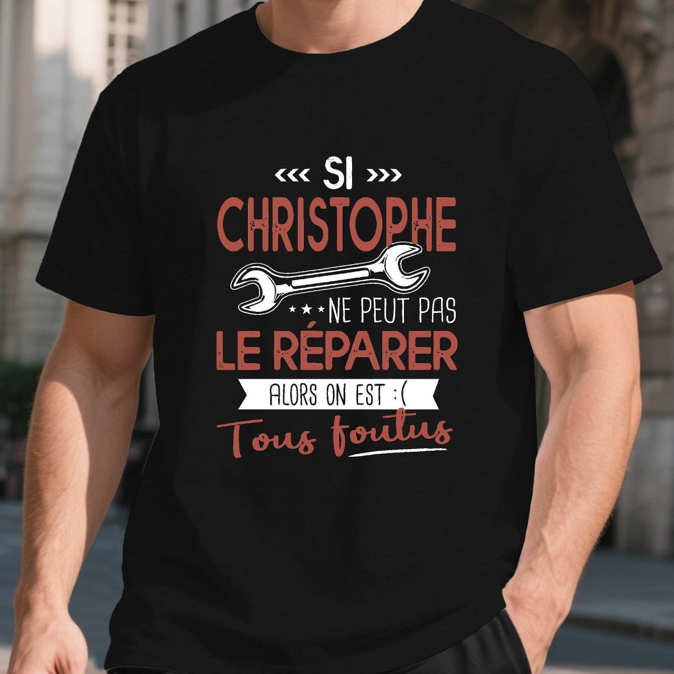 TEMU T-shirt Manches Courtes avec le Nom Christophe - Haut d'Été pour Homme