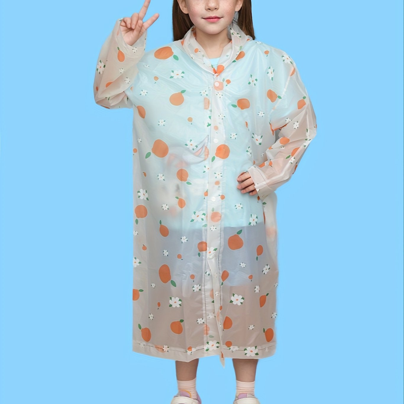 A High-quality,, Fashionable, And Reusable Printed Raincoat For Children Aged 6. Thick, Transparent, And Portable, Suitable As A Backpack Or Hiking Raincoat For Boys And Girls, Book Week